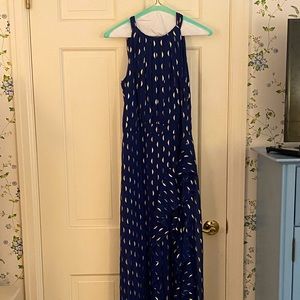 Navy and Gold Maxi Dress